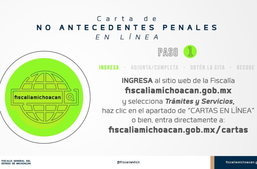  Reactiva Fiscalía General trámites de Cartas de No Antecedentes Penales en línea