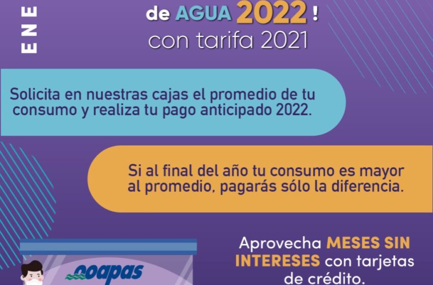  OOAPAS extiende el Programa de Pago Anticipado todo enero