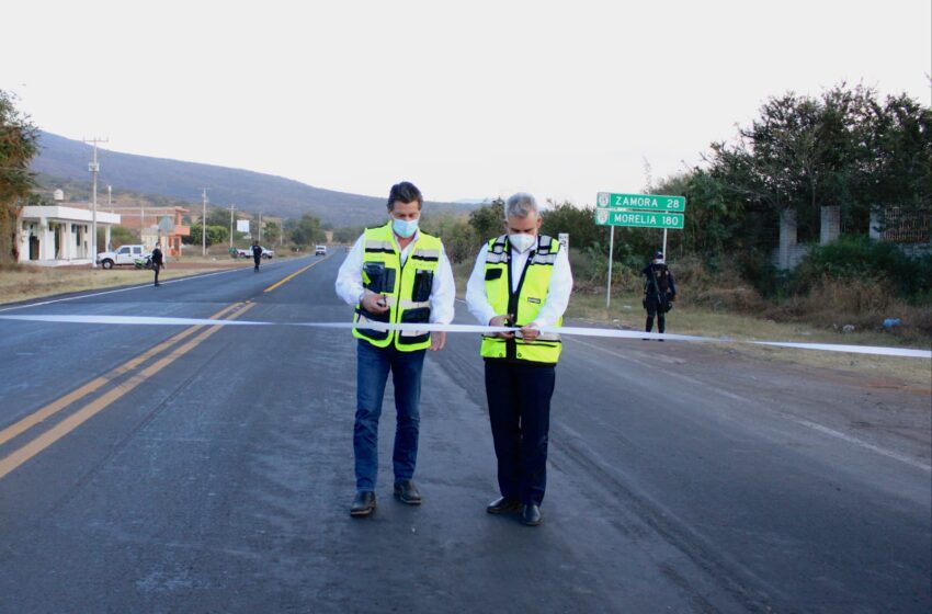 Inaugura Bedolla rehabilitación del tramo carretero Zamora-Vista Hermosa