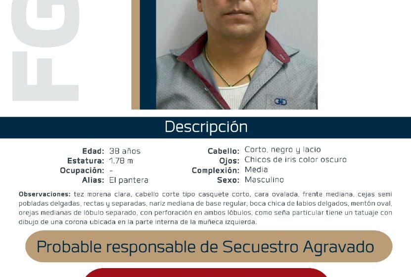  Ofrece FGE recompensa para la detención de Miguel Ángel C., presunto responsable de secuestro de una mujer, en José Sixtos Verduzco