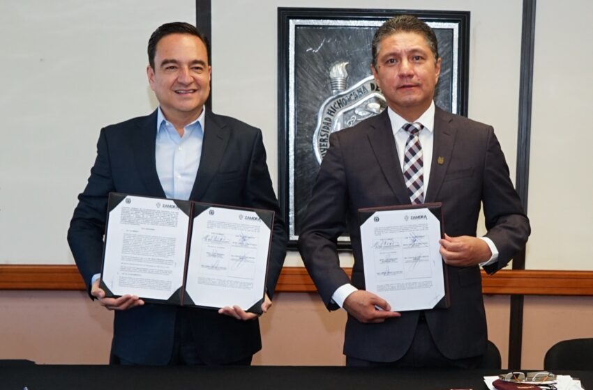  UMSNH fortalece vinculación: firma convenio con Zamora