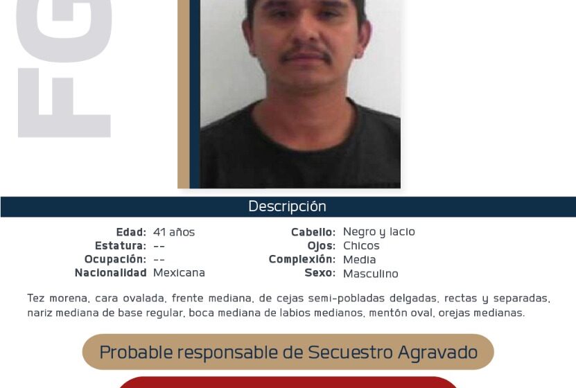  Ofrece FGE recompensa para la detención de José Luis Guzmán Alcalá, presunto responsable del Secuestro Agravado de una mujer, en José Sixto Verduzco