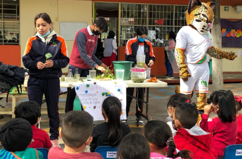  Con proyecto ecológico, estudiantes del Cecytem Capula participan en feria ambiental de la SEE
