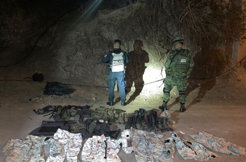  En acción operativa, SSP y Sedena aseguran dos vehículos y equipo táctico en Zitácuaro