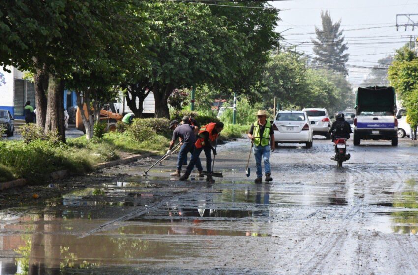  Continúan trabajos de recuperación en Morelia por lluvia atípica de este miércoles