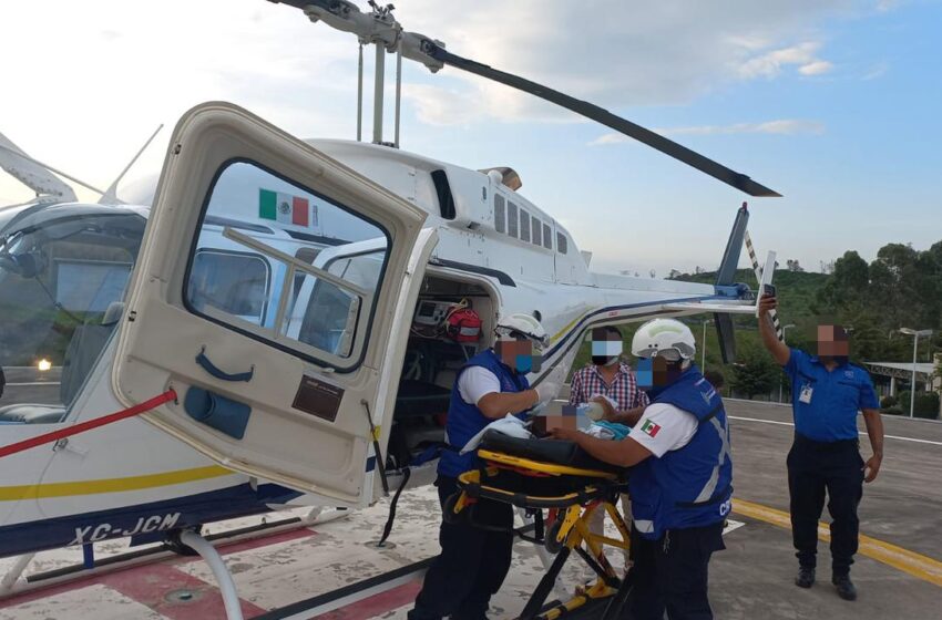 SSP traslada vía aérea a menor de edad en condición grave de salud, hasta el hospital Infantil
