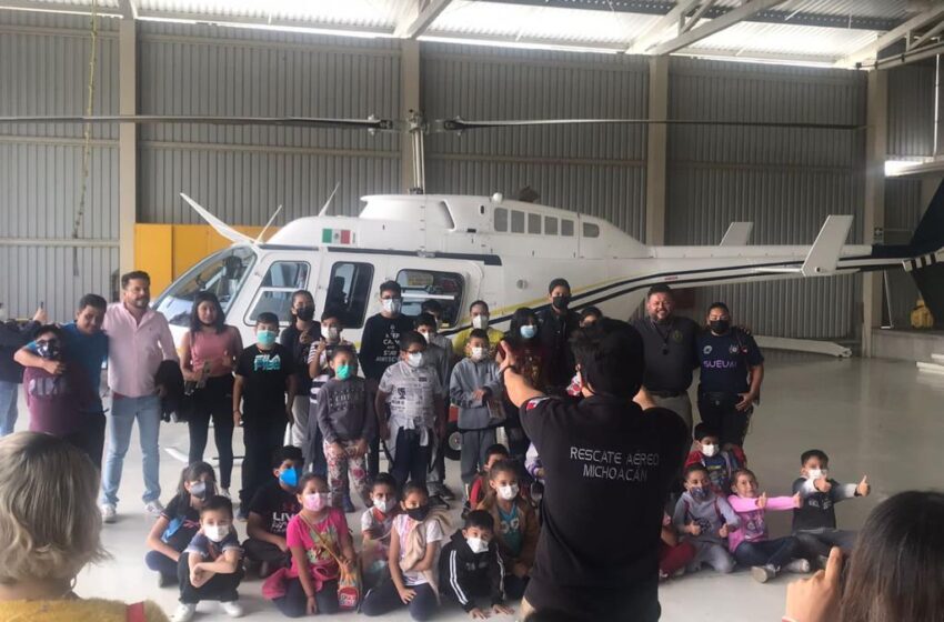  Servicios Aéreos de la SSP brinda taller a infantes sobre la prevención de accidentes