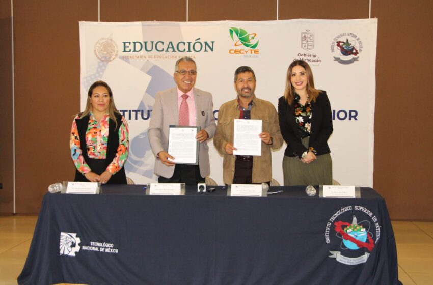  Caminan juntos Cecytem y Tecnológico Superior de Pátzcuaro por la educación
