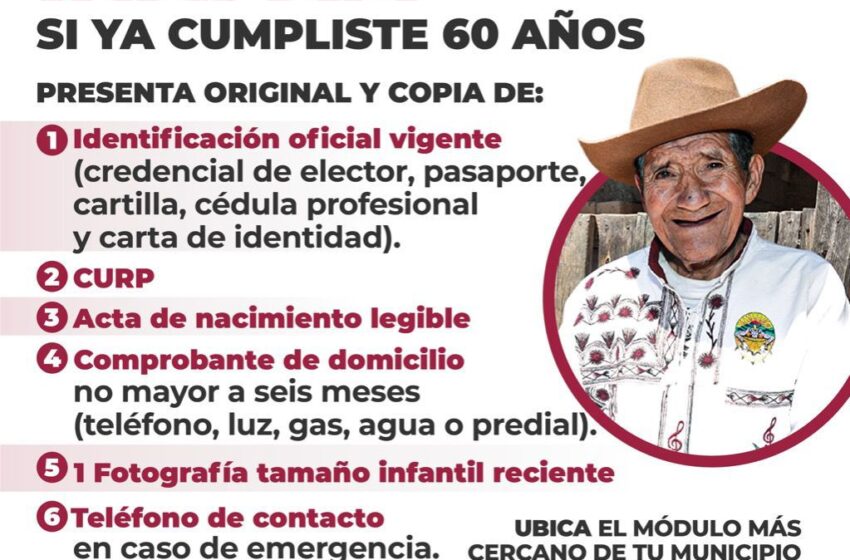  Personas de 60 años y más podrán obtener la credencial de Inapam en Módulos de Bienestar