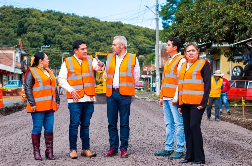 Supervisa Bedolla obra en Nuevo San Juan Parangaricutiro