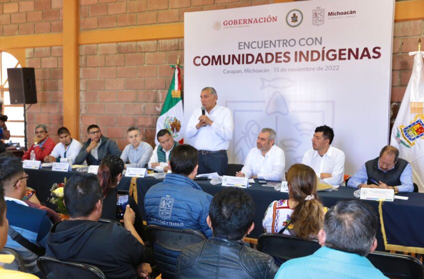  Comunidades con autogobierno contarán con recursos del Fortapaz y Faeispum en 2023: Bedolla