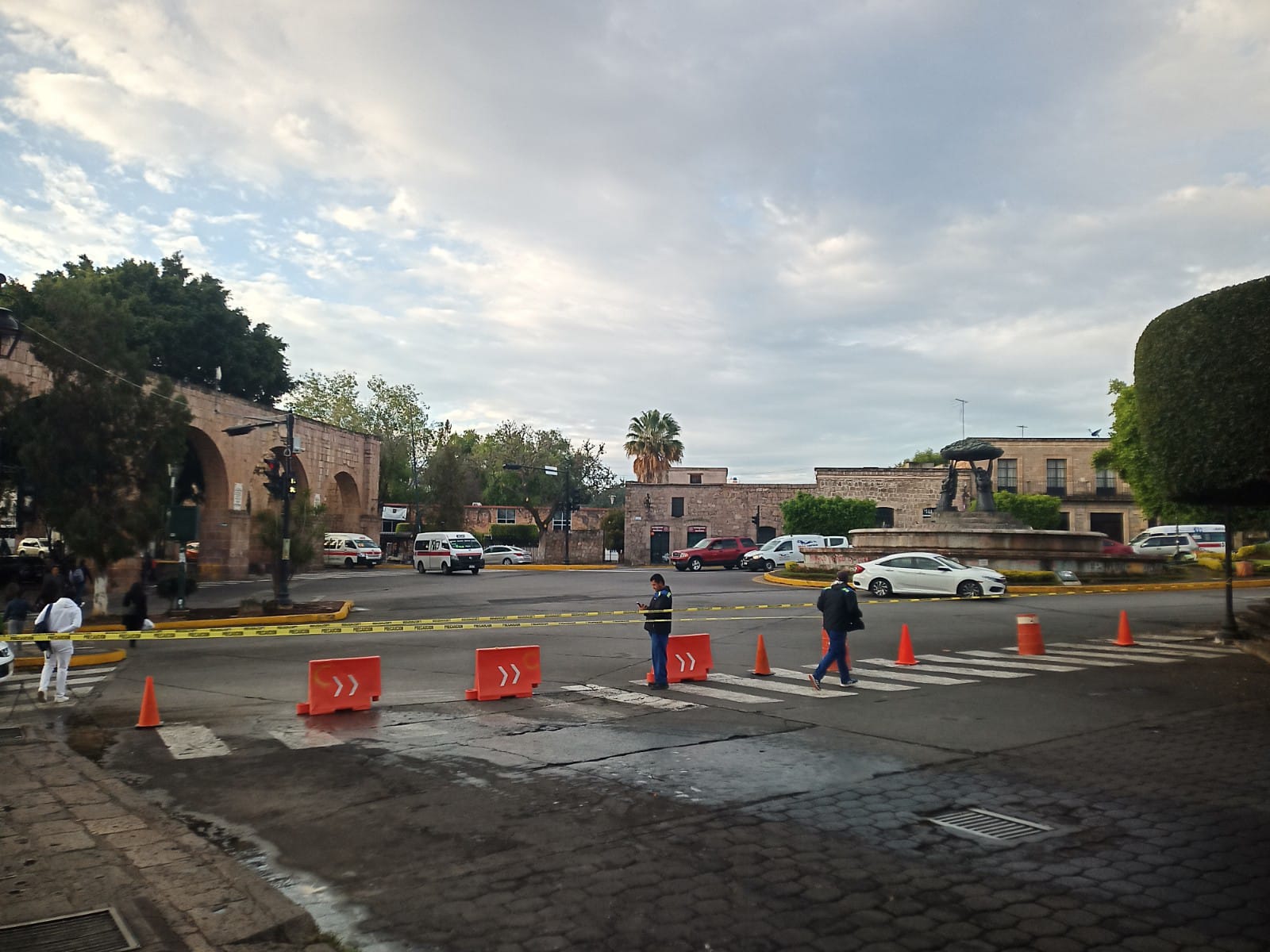  OOAPAS repara fuga en el Centro Histórico de Morelia