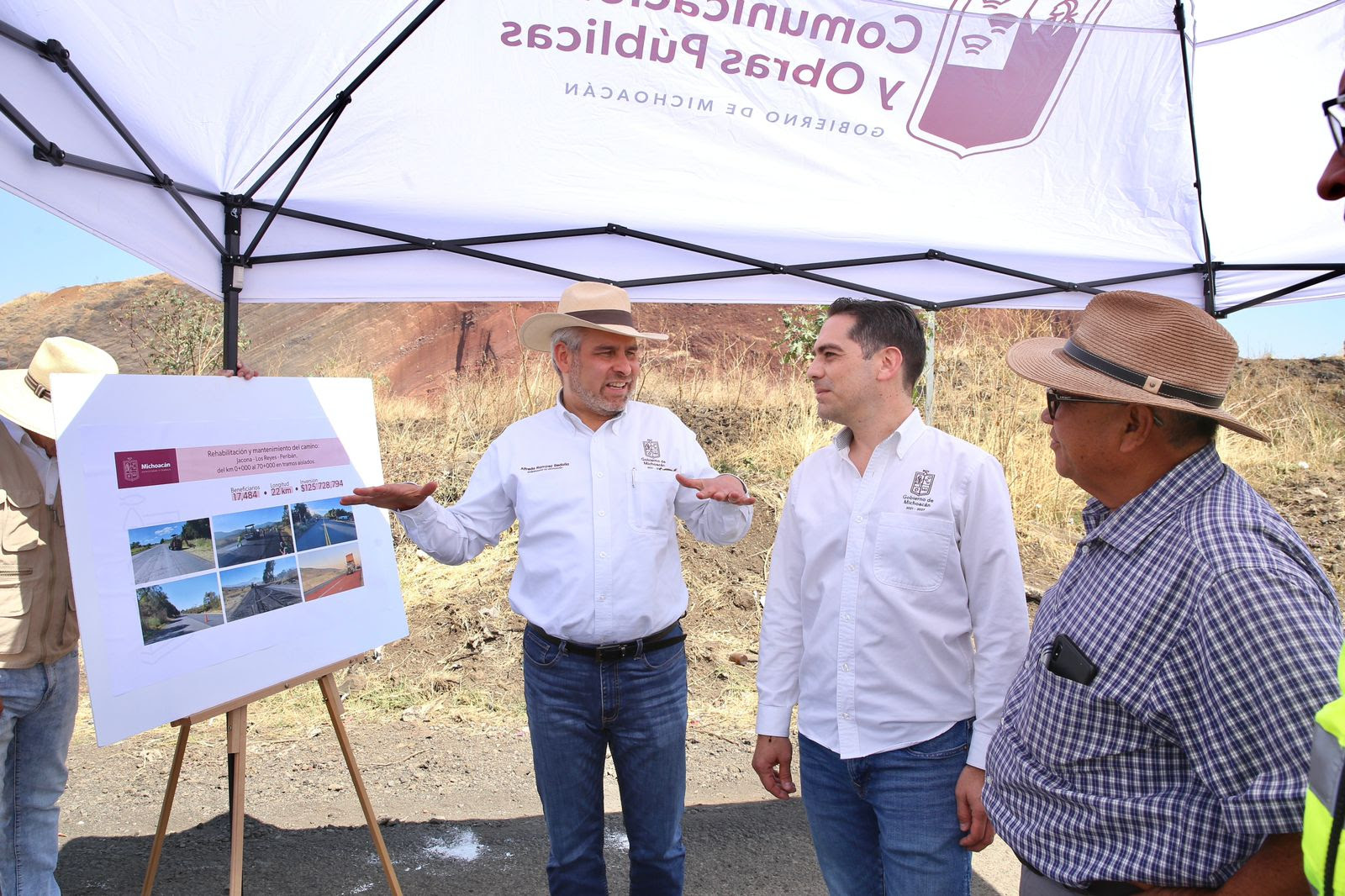  Supervisa Bedolla trabajos de rehabilitación en la carretera Jacona-Peribán