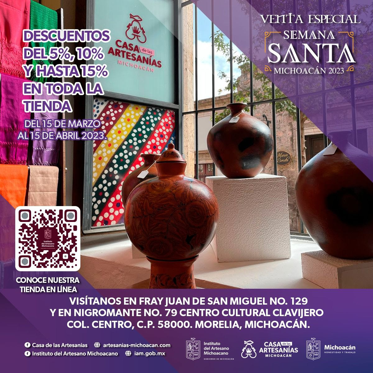  Ofrece IAM descuentos en sus tiendas Casa de las Artesanías