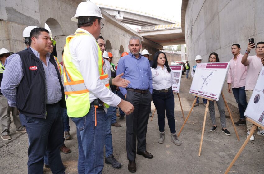 Supervisa Gobernador avances en distribuidor vial de la salida a Salamanca