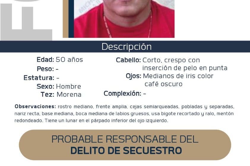  Ofrece FGE recompensa para localizar, aprehender o detener a Manuel Sánchez Landa, presunto responsable de secuestro