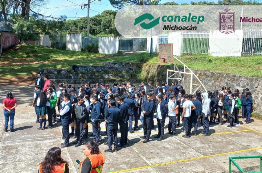  Casi 12 mil estudiantes del Conalep Michoacán participan en simulacro nacional