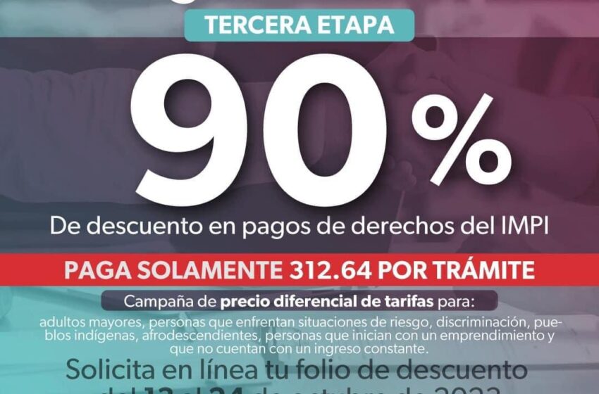 Regresa campaña de 90% de descuento en registro de marca ante el IMPI: Sedeco