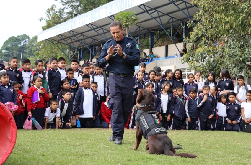  Más de mil 700 estudiantes de Nuevo Parangaricutiro, reciben a la SSP y su programa “Mi Pequeño Gran Guardia Civil”