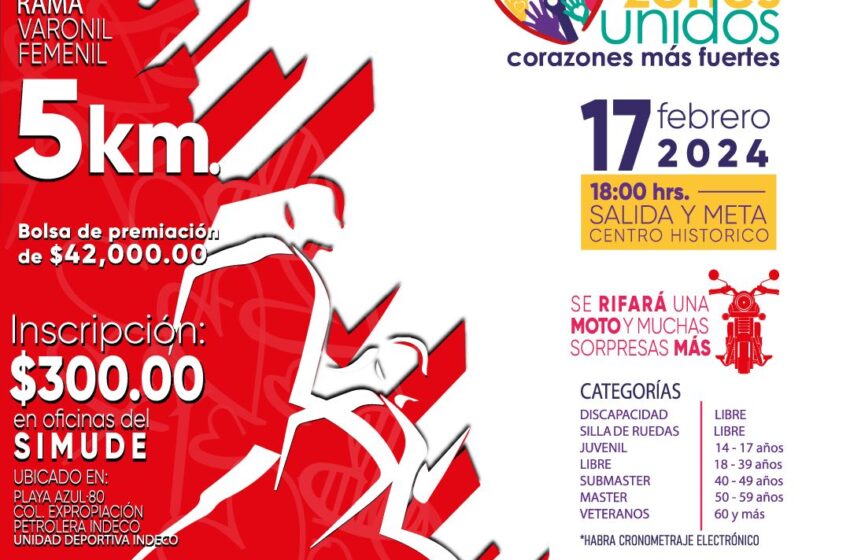  Regresará en febrero Carrera Atlética con causa SIMUDE 2024