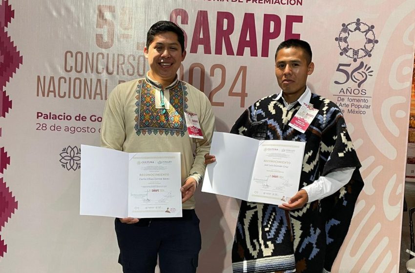  Artesanos michoacanos ganan tercer lugar y mención en Concurso Nacional del Sarape