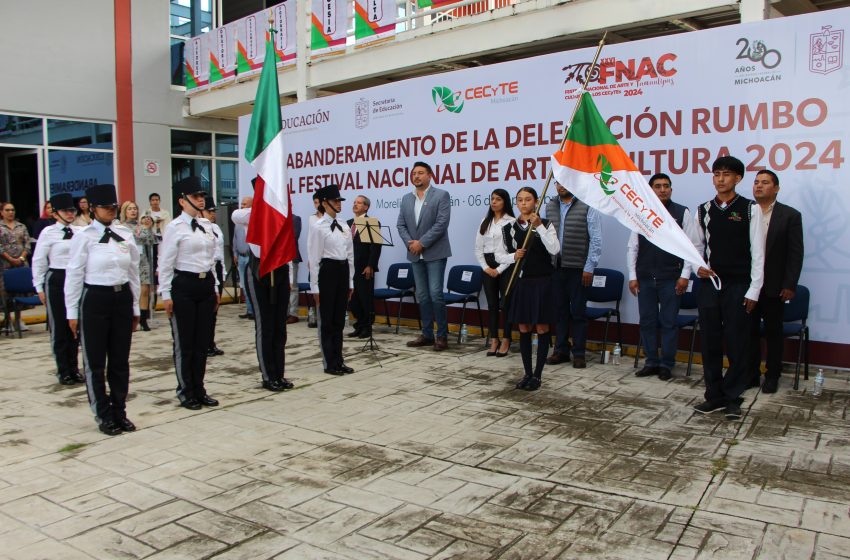  Abanderan a delegación estudiantil del Cecytem que participará en el Festival Nacional de Cultura