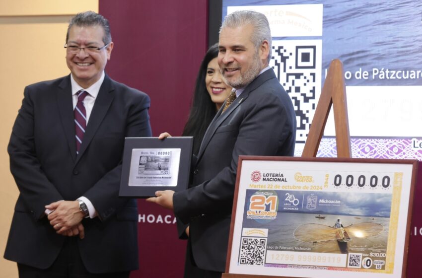  Cachito de lotería del lago de Pátzcuaro promueve riqueza cultural de Michoacán