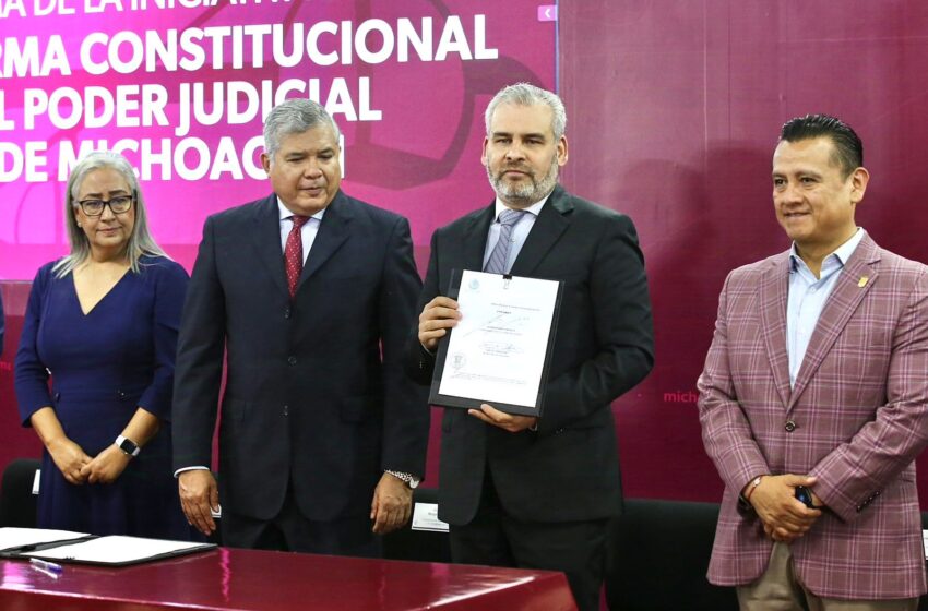 Jueces y magistrados por voto popular; Bedolla firma iniciativa de reforma al Poder Judicial