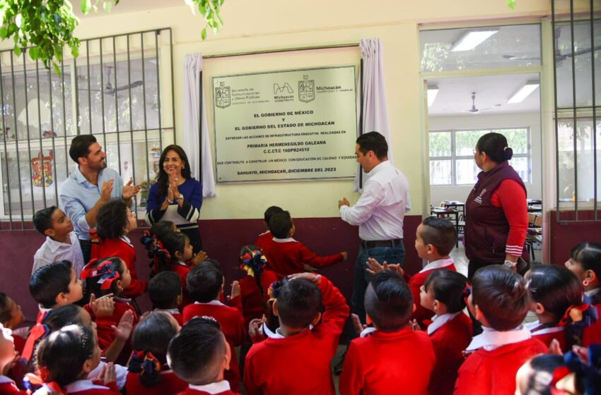 Gobierno estatal inaugura obras educativas en Sahuayo por 6.5 mdp