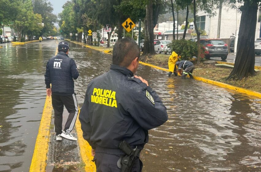 Despliega Gobierno de Morelia brigadas para atender incidencias por fuerte lluvia de este domingo