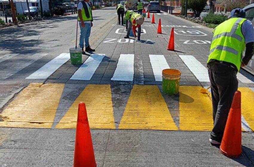  Gobierno de Morelia avanza en balizamiento de la Calzada Juárez para una mayor seguridad vial