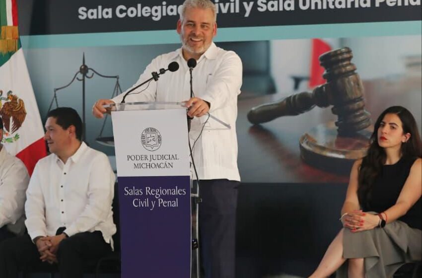 Justicia más cercana en región Apatzingán; inaugura Bedolla salas judiciales